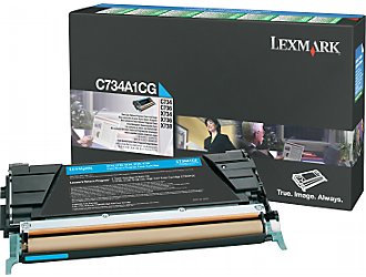 Lexmark c734a1cg toner cyano, durata 6.000 pagine 