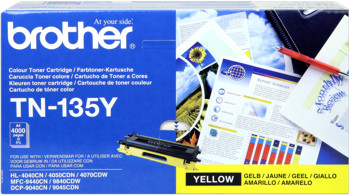 Brother tn-135y toner giallo, durata 4.000 pagine