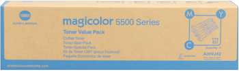konica Minolta a0dkj523  multipack 3 colori: cyano, magenta, giallo. Durata 8.000 pagine