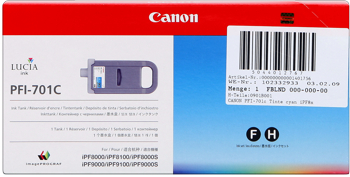 Canon PFI-701c Cartuccia cyano, capacit� 700ml