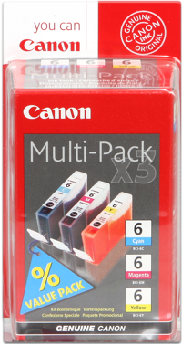 Canon bci-6x Multipack 3 colori: cyano, magenta, giallo. Capacit� 13 ml