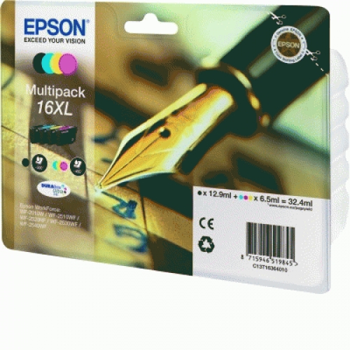 Epson C13T16364010  Multipack nero / ciano / magenta / giallo 4 cartucce d'inchistro XL: T1631 + T1632 + T1633 + T1634