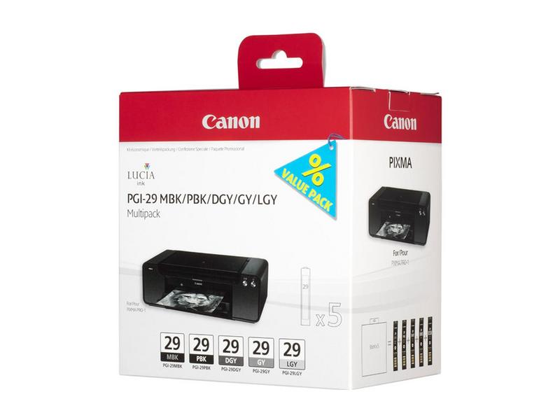 Canon PGI-29multi2 confezione multi-colore: mbk-pbk-dgy-gy-lgy