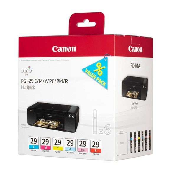 Canon PGI-29multi1 Multipack colore 6 cartucce PGI-29: C +M +Y +R +PC +PM