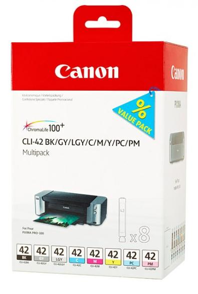 Canon CLI-42multi 8 cartucce CLI-42: BK +C +M +Y +GY +PC