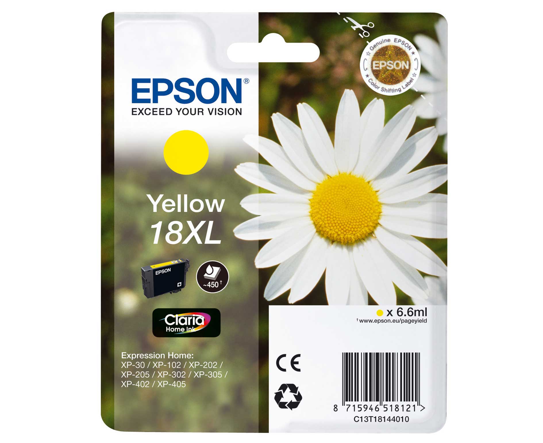 Epson C13T18144010 cartuccia giallo,  durata 450 pagine