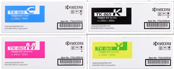 kyocera tk-865X multipack 4 colori: cyano, magenta, giallo, nero. Alta capacit� 4.000 pagine