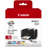 Canon 9182B004 Multipack nero / ciano / magenta / giallo 4 cartucce d'inchiostro PGI-1500 XL: bk+c+m+y
