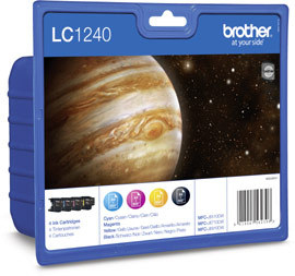 Brother LC-1240VALBPDR Value Pack colore 4 cartucce: cyano, magenta, giallo, nero.LC-1240