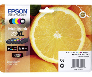 Epson C13T33574010 Multipack Originale B/C/M/Y (33XL), nero-cyano-magenta-giallo